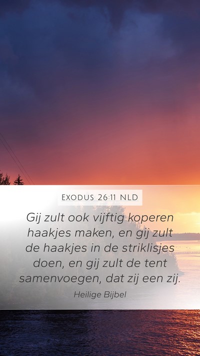 Exodus 26:11 NLD Mobile Phone Wallpaper - Gij zult ook vijftig koperen haakjes maken, en - Mobile Bible Verse Wallpaper