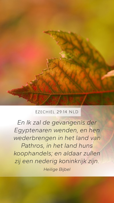 Ezechiël 29:14 NLD Mobile Phone Wallpaper - En Ik zal de gevangenis der Egyptenaren wenden, - Mobile Bible Verse Wallpaper