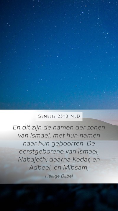 Genesis 25:13 NLD Bible Verse Image