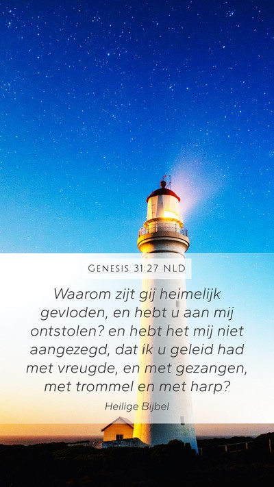 Genesis 31:27 NLD Bible Verse Image