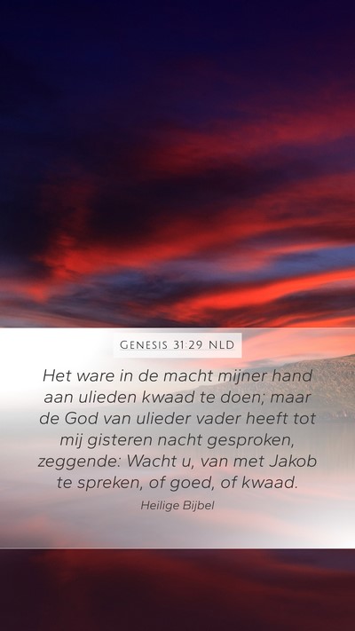 Genesis 31:29 NLD Bible Verse Image