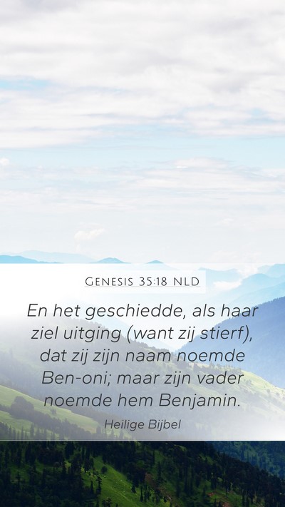 Genesis 35:18 NLD Bible Verse Image
