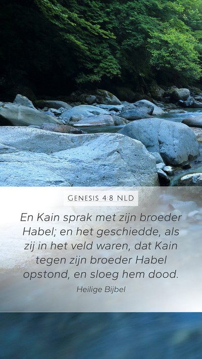 Genesis 4:8 NLD Mobile Phone Wallpaper - En Kain sprak met zijn broeder Habel; en het - Mobile Bible Verse Wallpaper