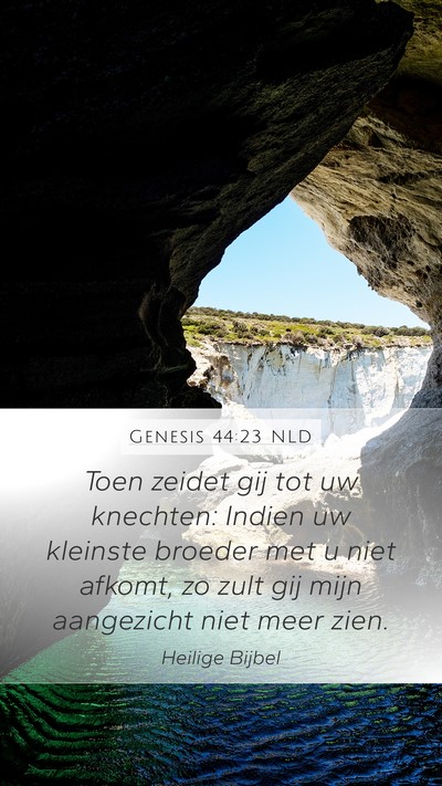 Genesis 44:23 NLD Bible Verse Image