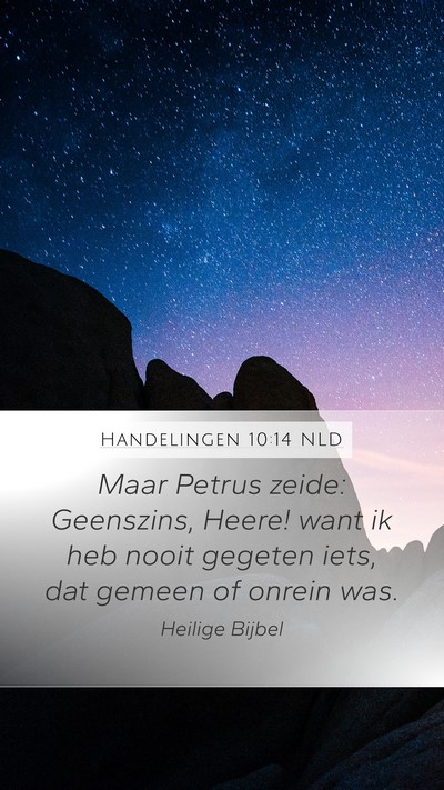 Handelingen 10:14 NLD Bible Verse Image
