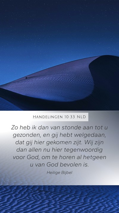 Handelingen 10:33 NLD Bible Verse Image