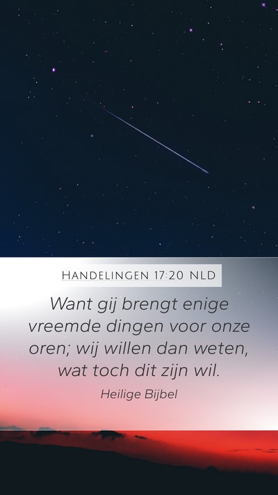 Handelingen 17:20 NLD Bible Verse Image