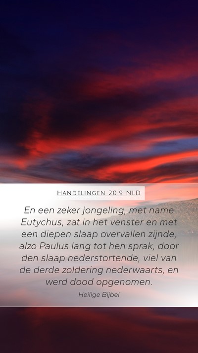 Handelingen 20:9 NLD Bible Verse Image