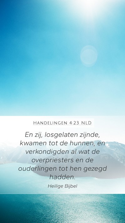 Handelingen 4:23 NLD Bible Verse Image