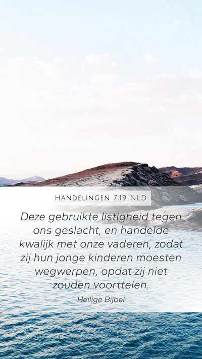 Handelingen 7:19 NLD Bible Verse Image