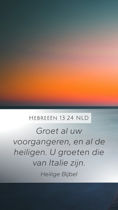 Hebreeën 13:24 NLD Bible Verse Image