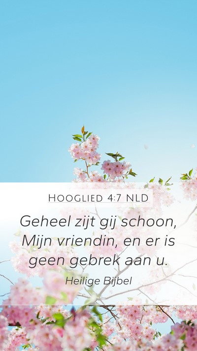 Hooglied 4:7 NLD Bible Verse Image