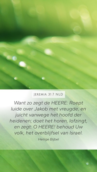 Jeremia 31:7 NLD Bible Verse Image