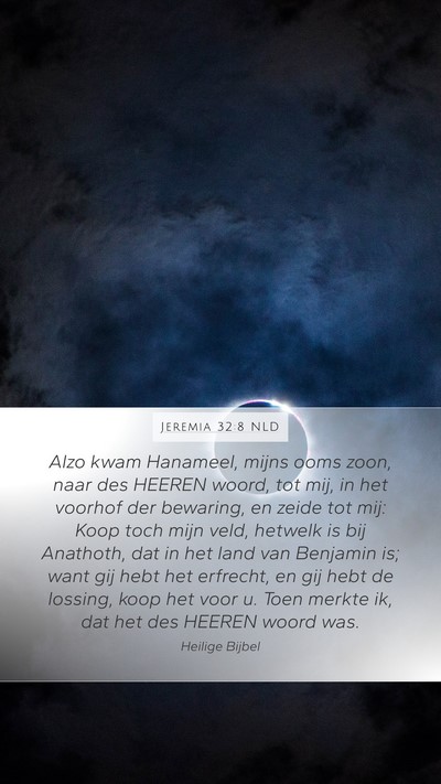 Jeremia 32:8 NLD Bible Verse Image