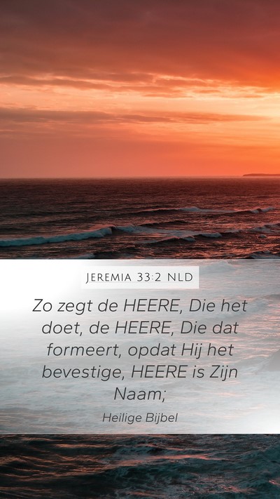 Jeremia 33:2 NLD Bible Verse Image
