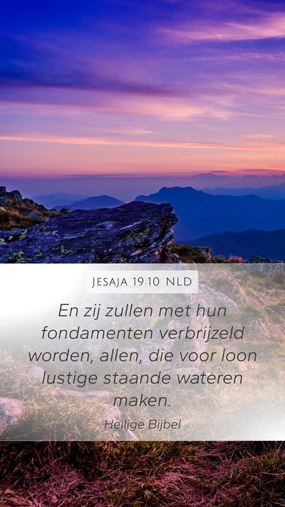 Jesaja 19:10 NLD Mobile Phone Wallpaper - En zij zullen met hun fondamenten verbrijzeld - Mobile Bible Verse Wallpaper