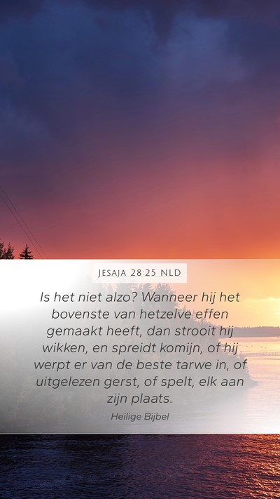 Jesaja 28:25 NLD Mobile Phone Wallpaper - Is het niet alzo? Wanneer hij het bovenste van - Mobile Bible Verse Wallpaper