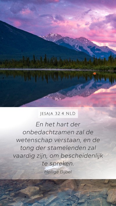 Jesaja 32:4 NLD Bible Verse Image