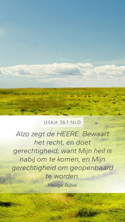 Jesaja 56:1 NLD Bible Verse Image