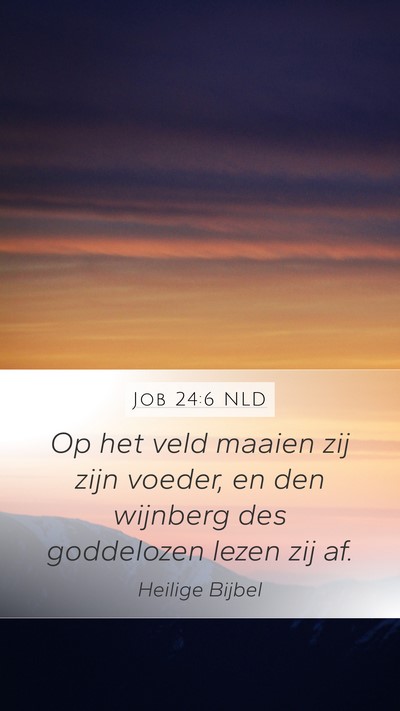 Job 24:6 NLD Mobile Phone Wallpaper - Op het veld maaien zij zijn voeder, en den - Mobile Bible Verse Wallpaper