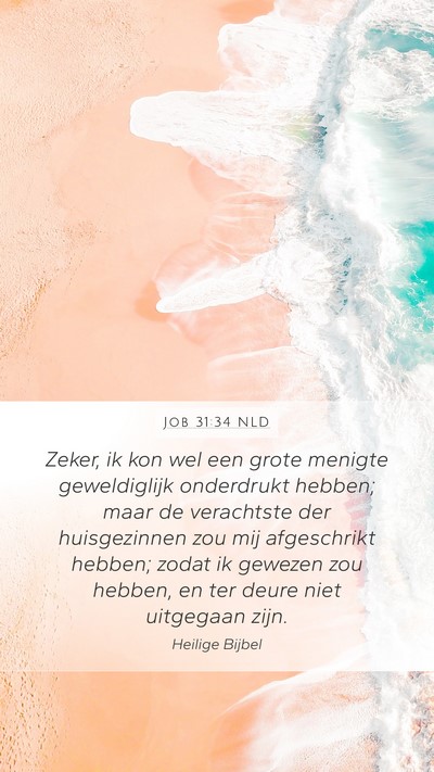Job 31:34 NLD Mobile Phone Wallpaper - Zeker, ik kon wel een grote menigte geweldiglijk - Mobile Bible Verse Wallpaper