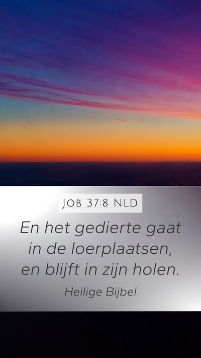 Job 37:8 NLD Mobile Phone Wallpaper - En het gedierte gaat in de loerplaatsen, en - Mobile Bible Verse Wallpaper