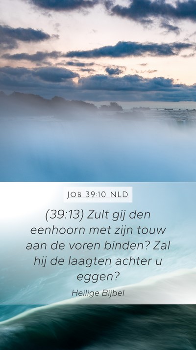 Job 39:10 NLD Mobile Phone Wallpaper - (39:13) Zult gij den eenhoorn met zijn touw aan - Mobile Bible Verse Wallpaper
