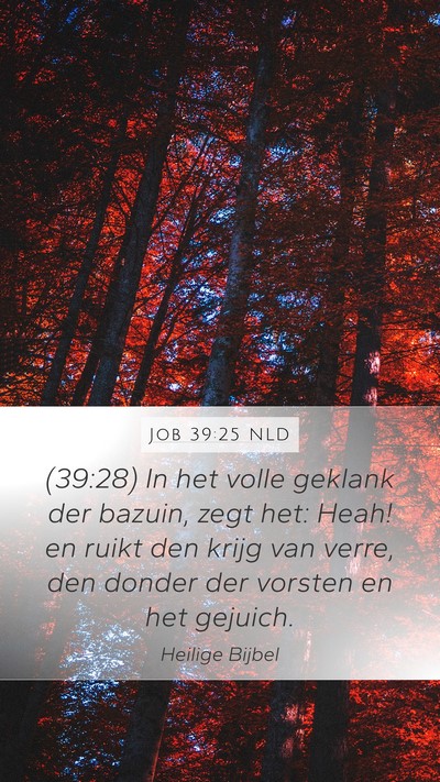 Job 39:25 NLD Bible Verse Image