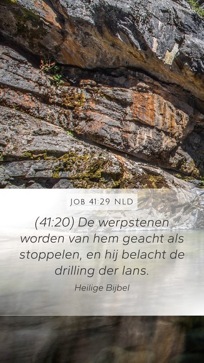Job 41:29 NLD Mobile Phone Wallpaper - (41:20) De werpstenen worden van hem geacht als - Mobile Bible Verse Wallpaper