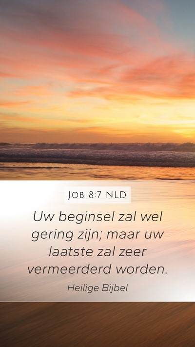 Job 8:7 NLD Bible Verse Image