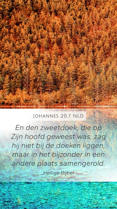Johannes 20:7 NLD Mobile Phone Wallpaper - En den zweetdoek, die op Zijn hoofd geweest was, - Mobile Bible Verse Wallpaper