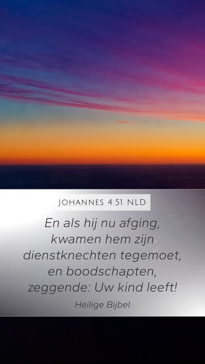 Johannes 4:51 NLD Mobile Phone Wallpaper - En als hij nu afging, kwamen hem zijn - Mobile Bible Verse Wallpaper