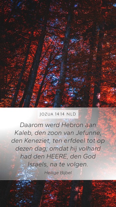 Jozua 14:14 NLD Bible Verse Image