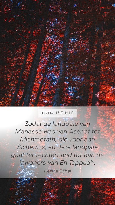 Jozua 17:7 NLD Mobile Phone Wallpaper - Zodat de landpale van Manasse was van Aser af tot - Mobile Bible Verse Wallpaper