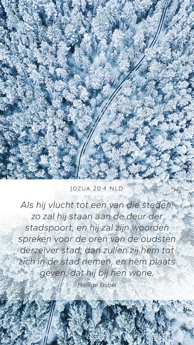 Jozua 20:4 NLD Mobile Phone Wallpaper - Als hij vlucht tot een van die steden, zo zal hij - Mobile Bible Verse Wallpaper
