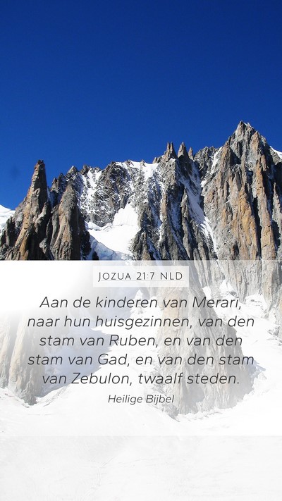 Jozua 21:7 NLD Mobile Phone Wallpaper - Aan de kinderen van Merari, naar hun - Mobile Bible Verse Wallpaper