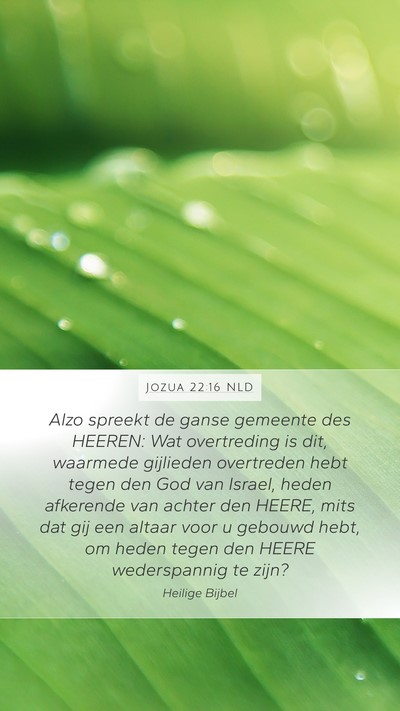 Jozua 22:16 NLD Mobile Phone Wallpaper - Alzo spreekt de ganse gemeente des HEEREN: Wat - Mobile Bible Verse Wallpaper