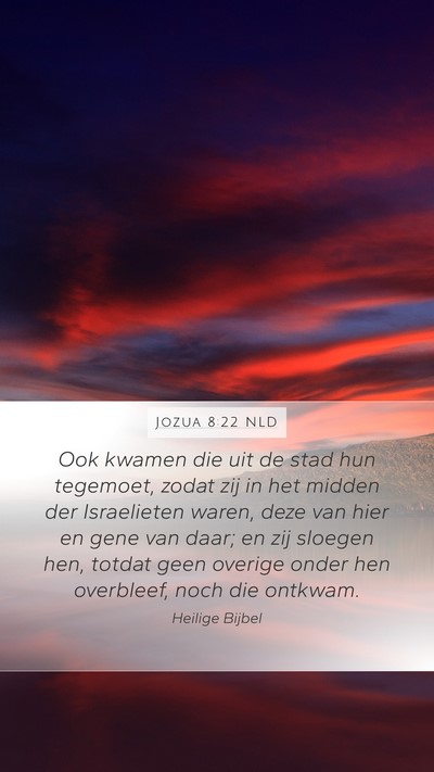 Jozua 8:22 NLD Mobile Phone Wallpaper - Ook kwamen die uit de stad hun tegemoet, zodat - Mobile Bible Verse Wallpaper