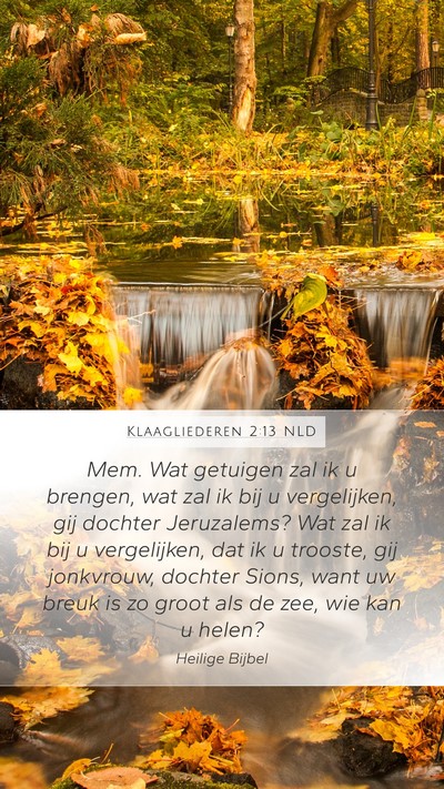 Klaagliederen 2:13 NLD Mobile Phone Wallpaper - Mem. Wat getuigen zal ik u brengen, wat zal ik - Mobile Bible Verse Wallpaper