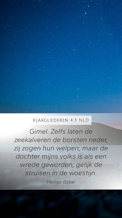 Klaagliederen 4:3 NLD Bible Verse Image