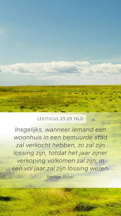 Leviticus 25:29 NLD Bible Verse Image