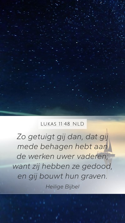 Lukas 11:48 NLD Mobile Phone Wallpaper - Zo getuigt gij dan, dat gij mede behagen hebt aan - Mobile Bible Verse Wallpaper