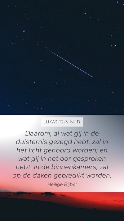 Lukas 12:3 NLD Mobile Phone Wallpaper - Daarom, al wat gij in de duisternis gezegd hebt, - Mobile Bible Verse Wallpaper
