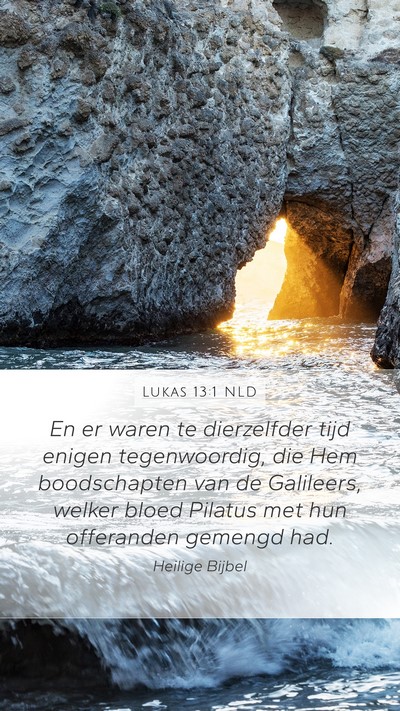 Lukas 13:1 NLD Mobile Phone Wallpaper - En er waren te dierzelfder tijd enigen - Mobile Bible Verse Wallpaper