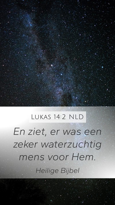 Lukas 14:2 NLD Mobile Phone Wallpaper - En ziet, er was een zeker waterzuchtig mens voor - Mobile Bible Verse Wallpaper