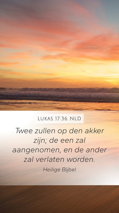 Lukas 17:36 NLD Mobile Phone Wallpaper - Twee zullen op den akker zijn; de een zal - Mobile Bible Verse Wallpaper