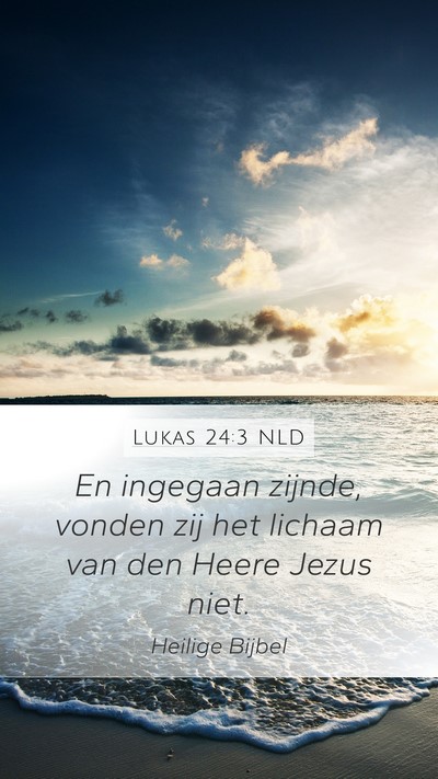 Lukas 24:3 NLD Mobile Phone Wallpaper - En ingegaan zijnde, vonden zij het lichaam van - Mobile Bible Verse Wallpaper
