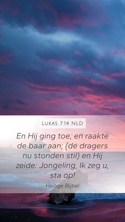 Lukas 7:14 NLD Mobile Phone Wallpaper - En Hij ging toe, en raakte de baar aan; (de - Mobile Bible Verse Wallpaper