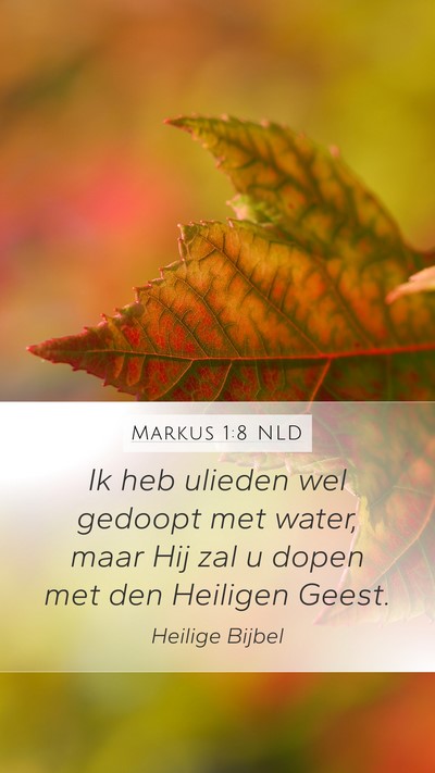 Markus 1:8 NLD Mobile Phone Wallpaper - Ik heb ulieden wel gedoopt met water, maar Hij - Mobile Bible Verse Wallpaper