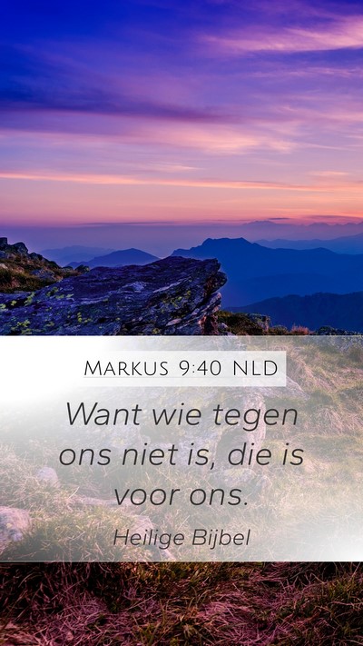 Markus 9:40 NLD Bible Verse Image